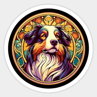 Australian Shepherd - Art Nouveau - Aussie Dog Style Sticker